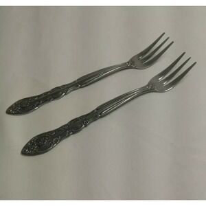 PAIR 2 National Stainless NANCY STAINLESS Seafood Cocktail‎ Fork 7742074